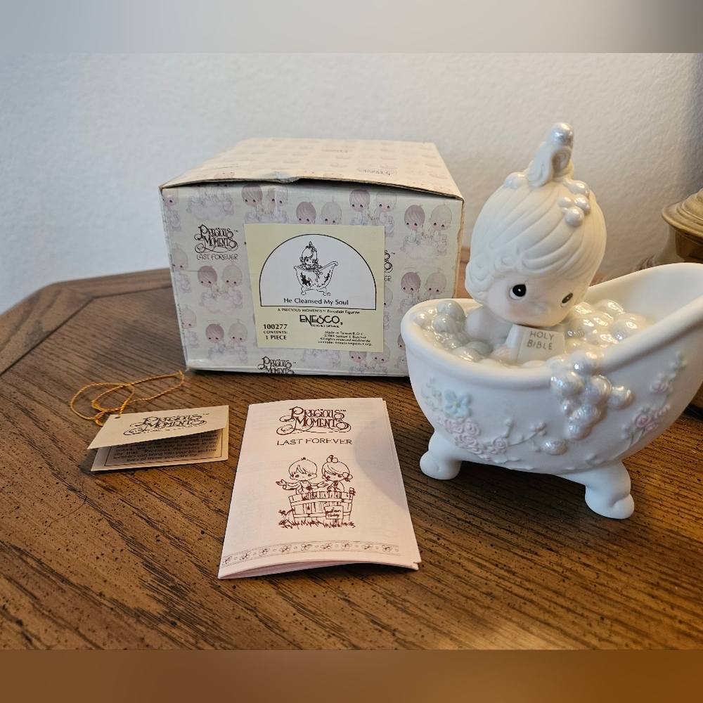 Precious Moments "He cleansed my Soul" figurine. New in the box with the tags.
